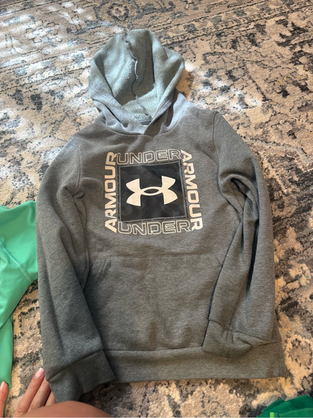 Under Armour Gray Crewneck Hoodie with Logo